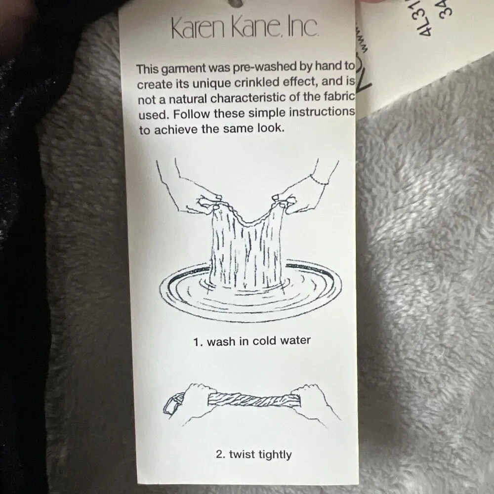 Karen Kane Womens M Wide Side Velvet Skirt Long USA Made Elastic Waist - Picture 7 of 9